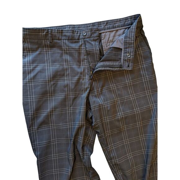 Slazenger Pants Mens 38x32 Plaid Golf Trousers Stretch Polyester Spandex Stretch - Picture 9 of 13
